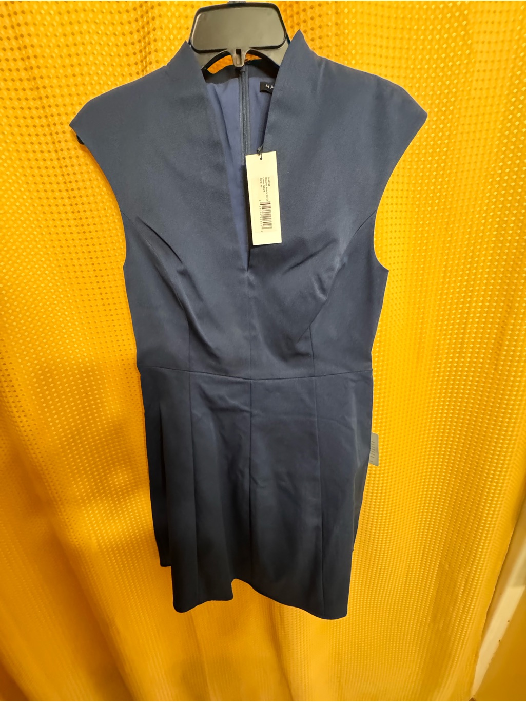 Halston Heritage Navy Cap-Sleeve Mini Dress